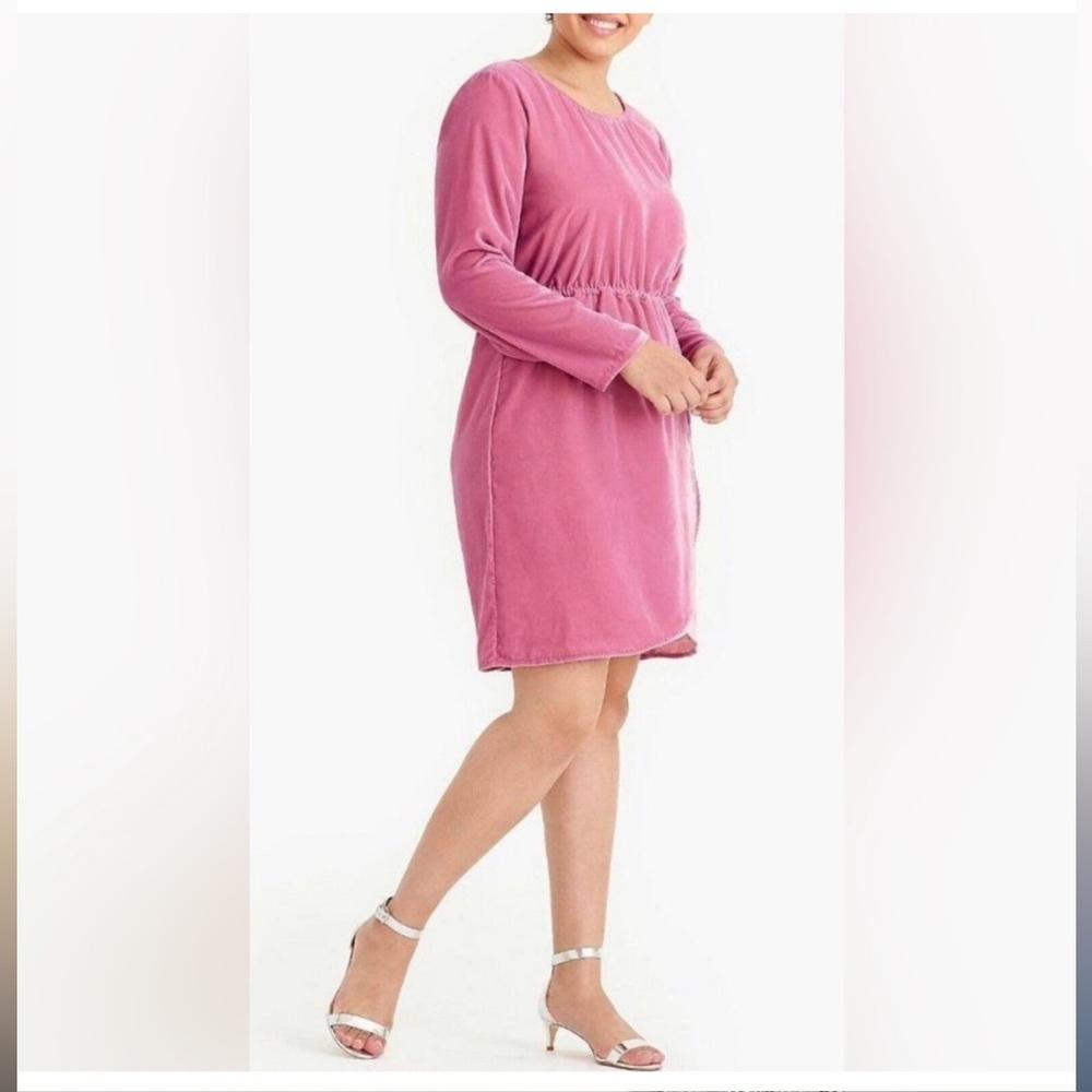 J. Crew Factory Dress Tulip Hem Velvet Wrap Special Occasion Guava Berry 14 - Picture 3 of 14